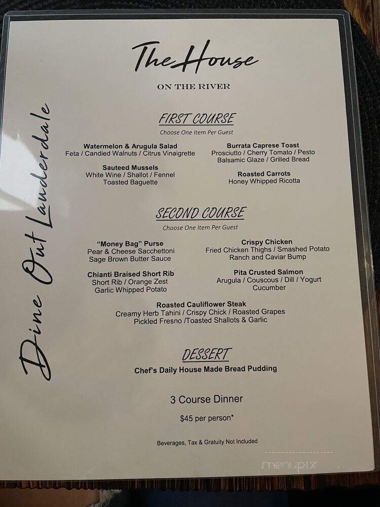 The House On the River - Fort Lauderdale, FL menu_pic