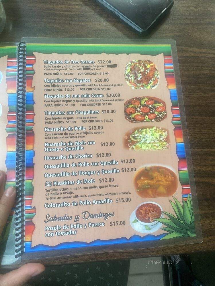 El Sabor De Oaxaca - Merced, CA menu_pic
