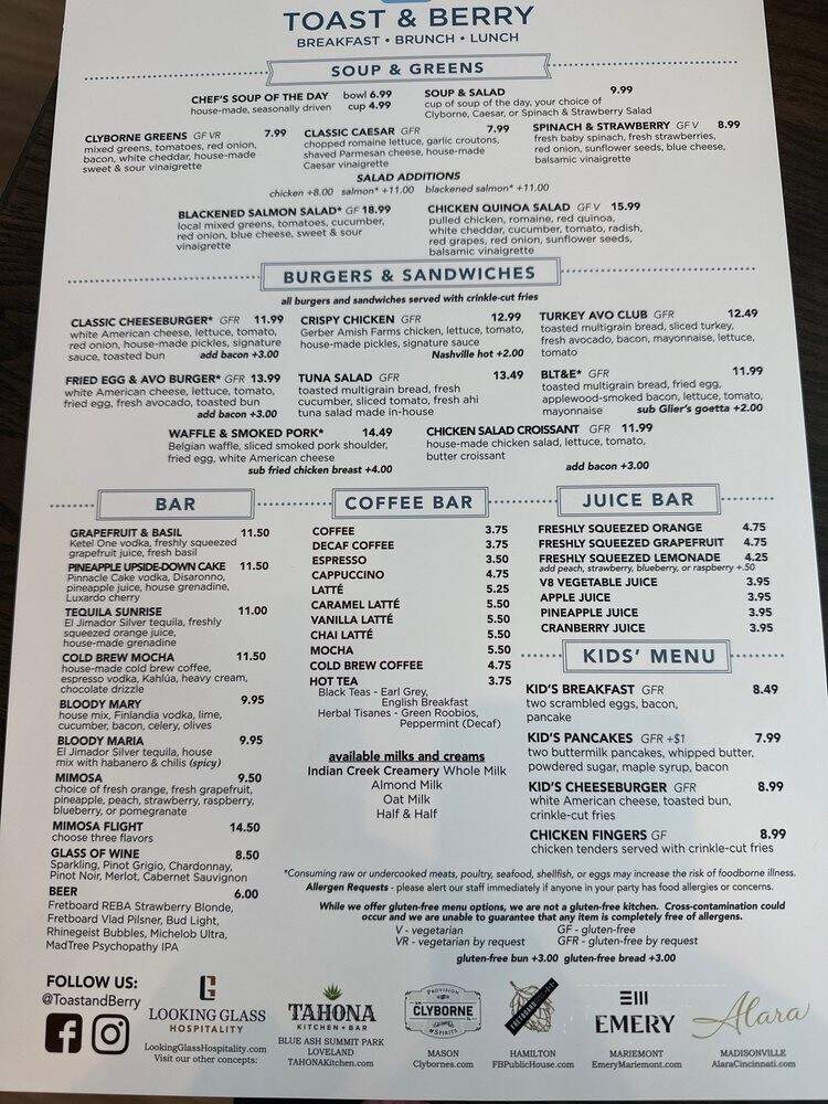 Toast & Berry - Liberty Township, OH menu_pic