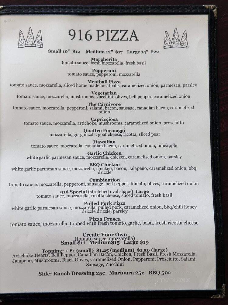 916 Pizza - Citrus Heights, CA menu_pic