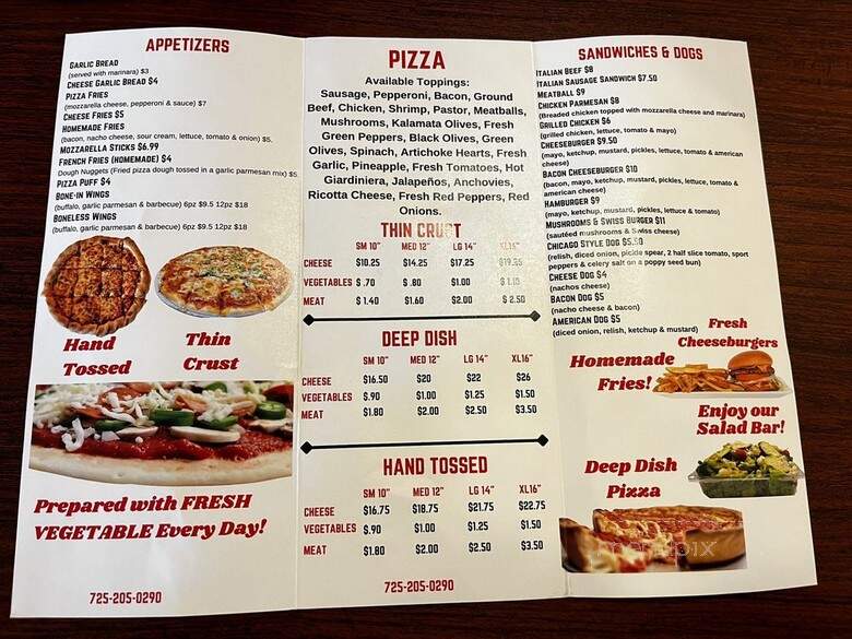 Windy City Chicago Style Pizza - Spring Valley, NV menu_pic