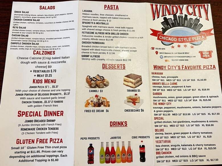 Windy City Chicago Style Pizza - Spring Valley, NV menu_pic