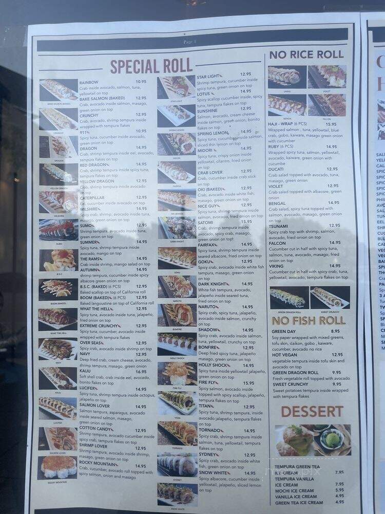 Haji Sushi House - Los Angeles, CA menu_pic