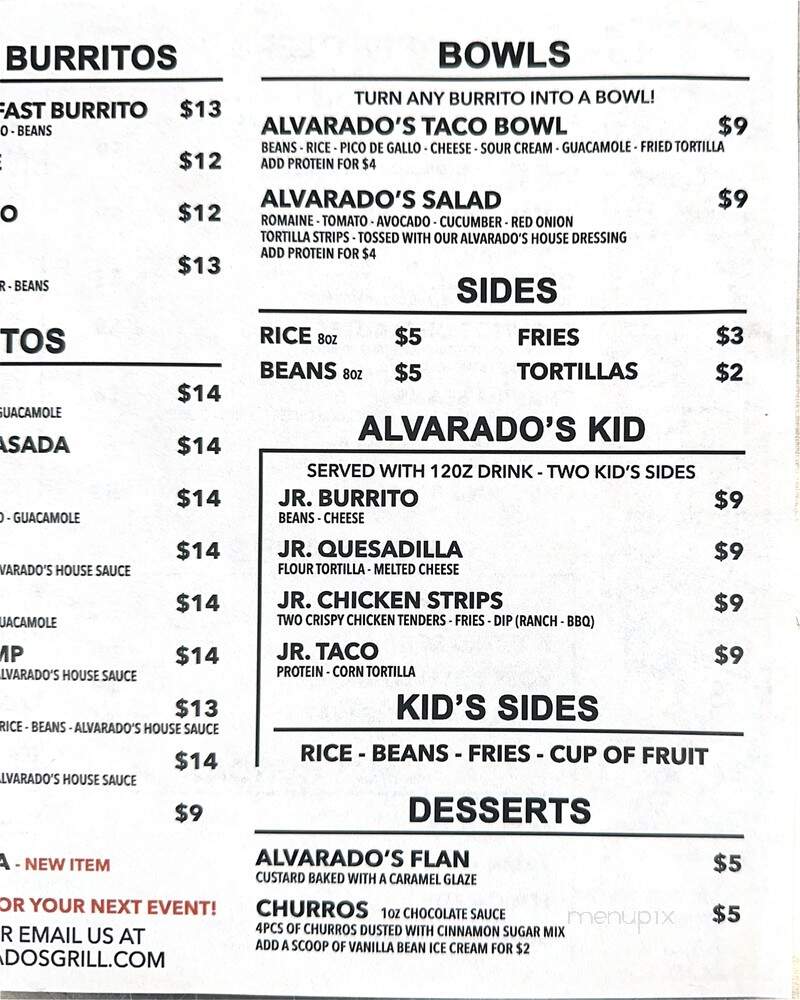 Alvarado's Mexican Grill - Jurupa Valley, CA menu_pic
