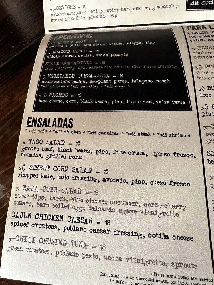 Loco Taqueria & Oyster Bar - Boston, MA menu_pic