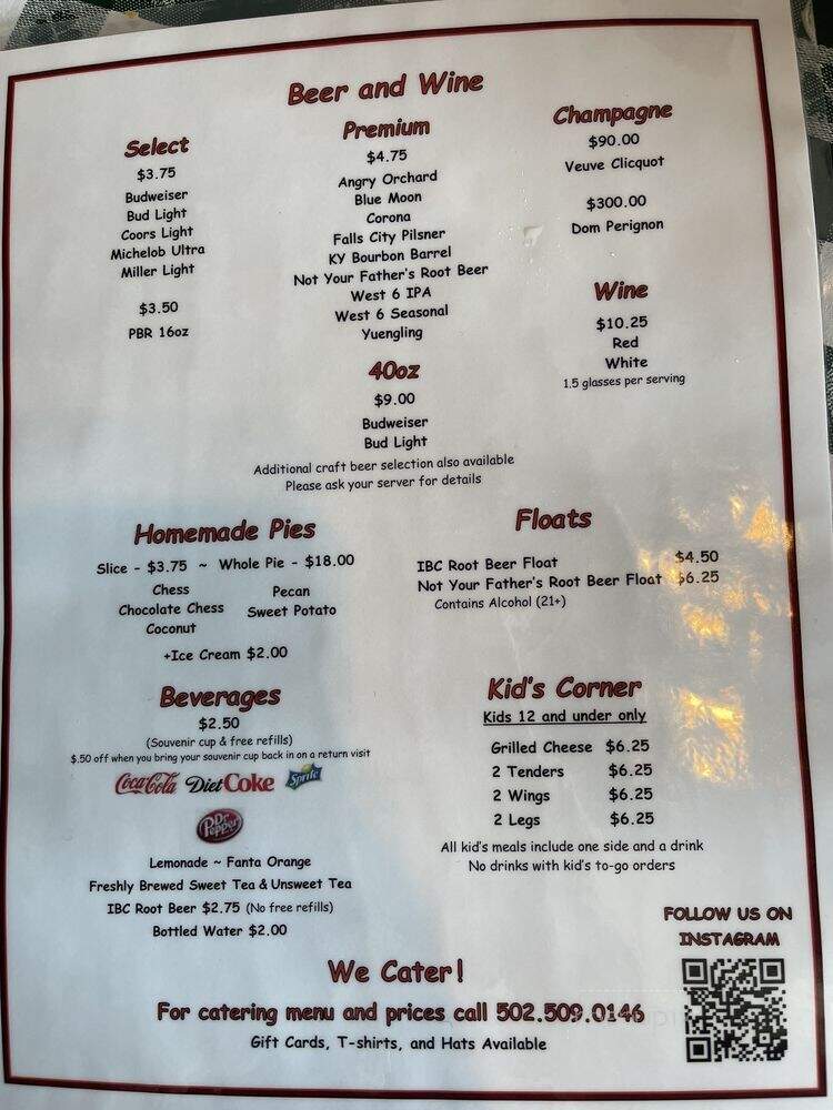 Gus's World Famous Fried Chicken - Louisville, KY menu_pic