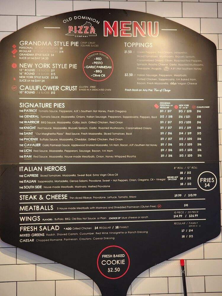 Old Dominion Pizza - Fairfax, VA menu_pic