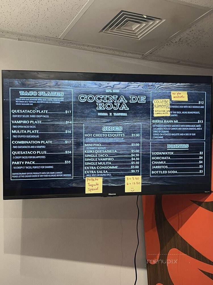 Cocina De Roja - Urban Honolulu, HI menu_pic