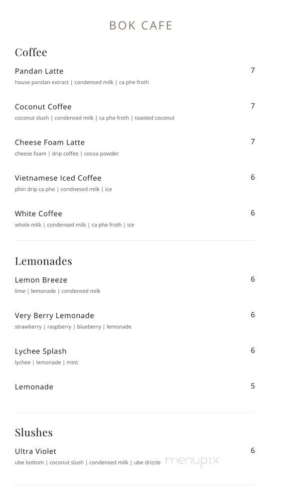 BOK Kitchen - Fountain Valley, CA menu_pic
