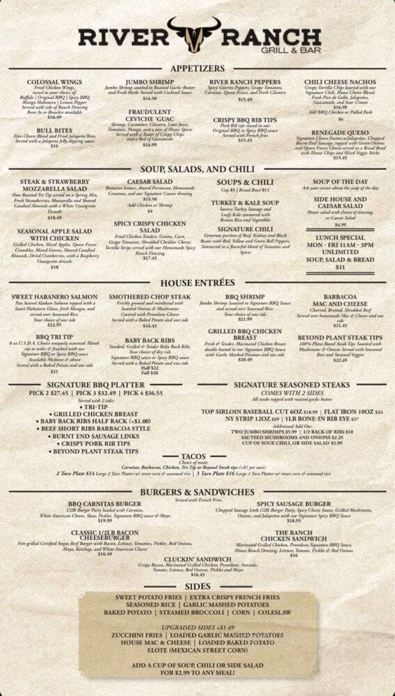 River Ranch Grill & Bar - Riverside, CA menu_pic