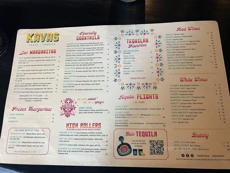 KAVAS Tacos + Tequila - Orlando, FL menu_pic