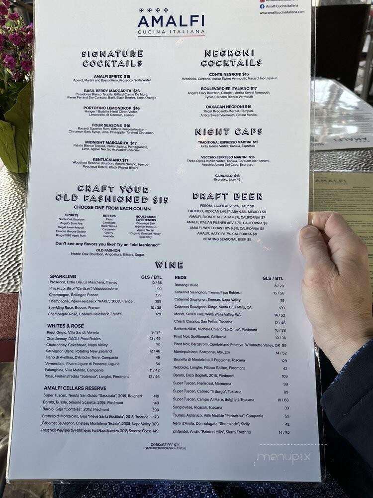 Amalfi Cucina Italiana - San Diego, CA menu_pic