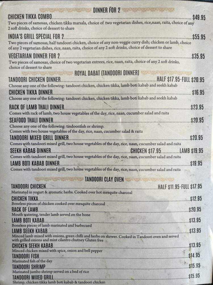 Aadar Indian Bistro - Fresno, CA menu_pic