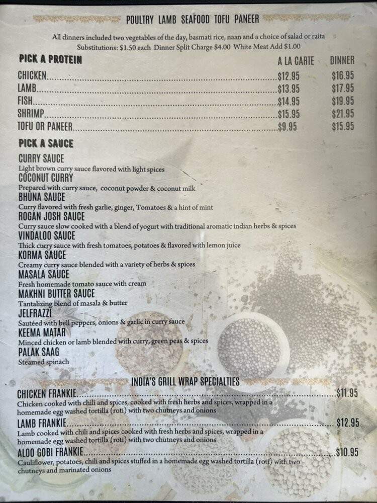Aadar Indian Bistro - Fresno, CA menu_pic