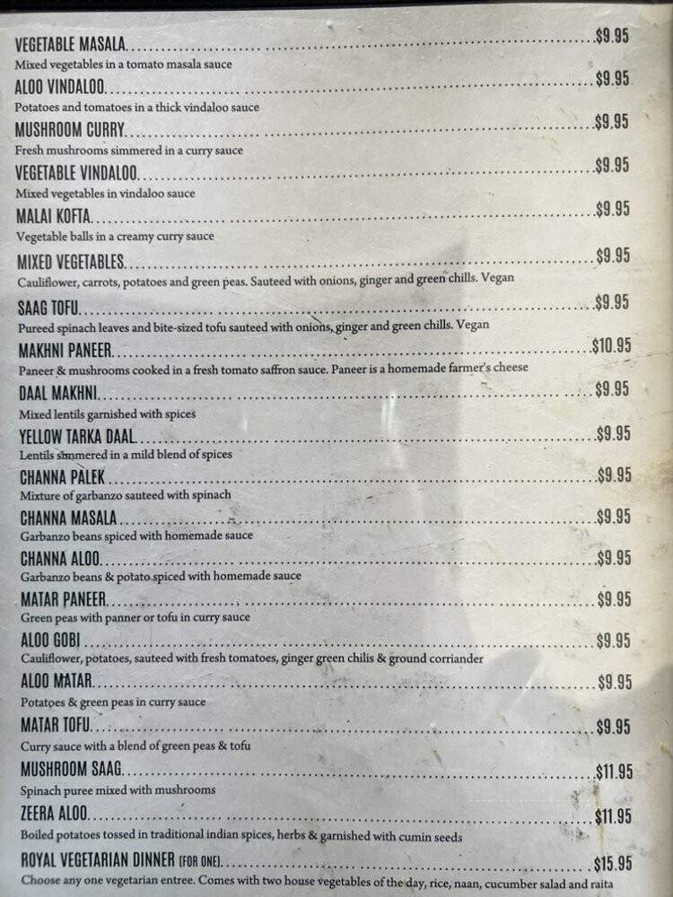 Aadar Indian Bistro - Fresno, CA menu_pic