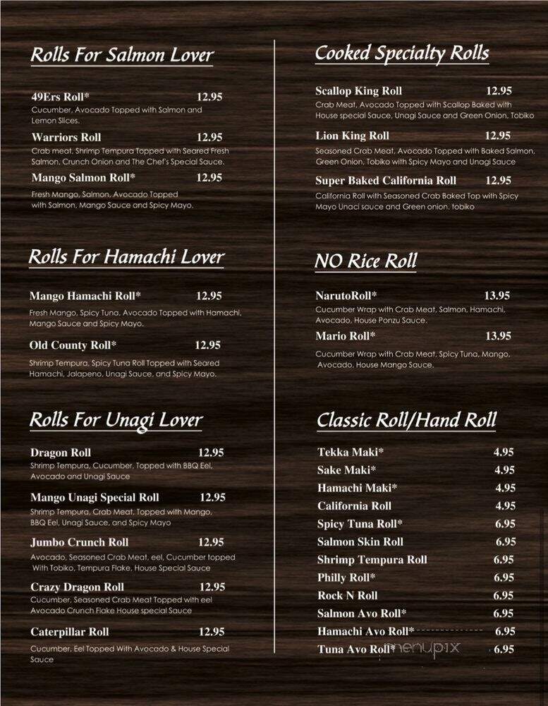 Sushi One - Las Vegas, NV menu_pic