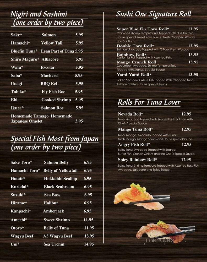 Sushi One - Las Vegas, NV menu_pic
