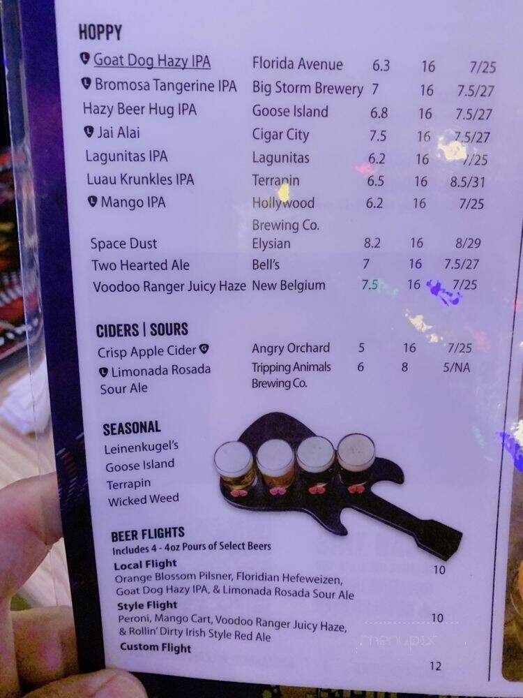 Rock & Brews - Plantation, FL menu_pic