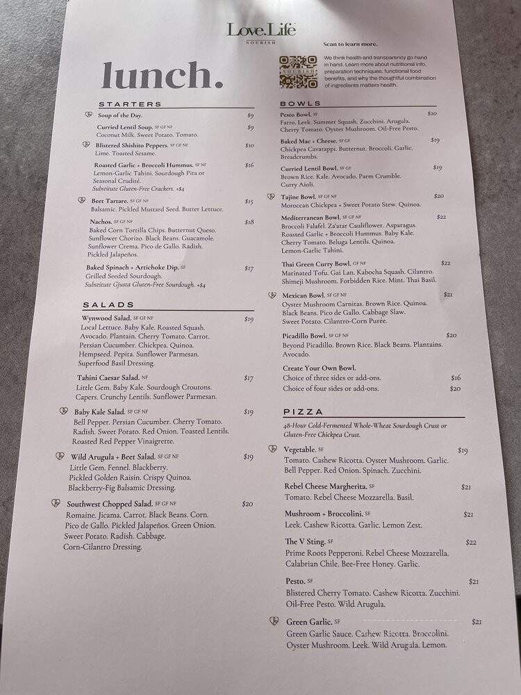 Love Life Nourish - Culver City, CA menu_pic