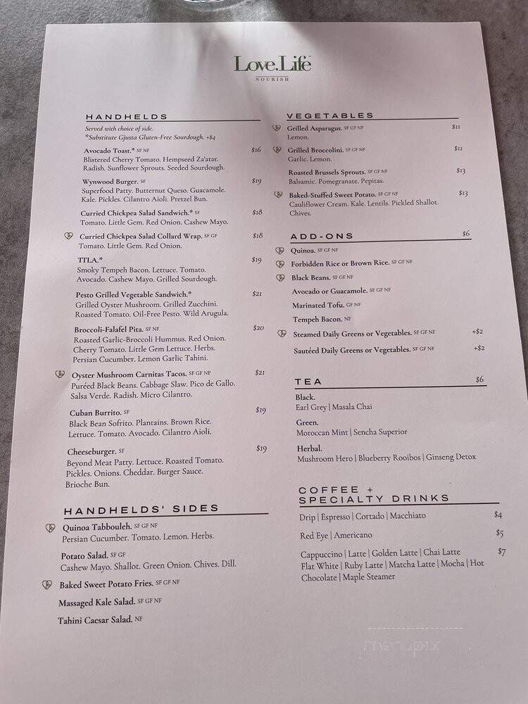 Love Life Nourish - Culver City, CA menu_pic