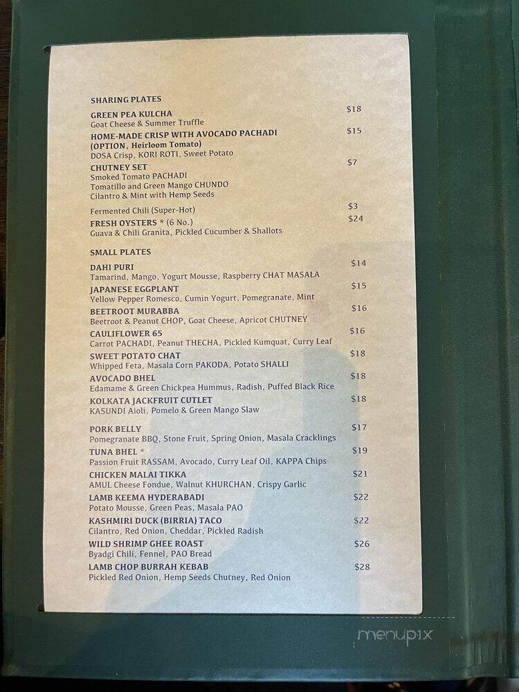 Baar Baar - Los Angeles, CA menu_pic