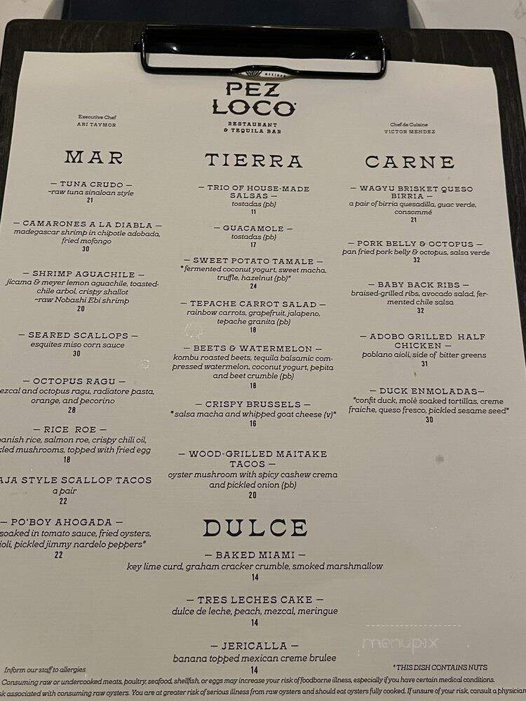 Pez Loco Restaurant & Tequila Bar - Miami, FL menu_pic