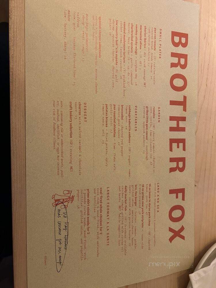 Brother Fox - Pensacola, FL menu_pic