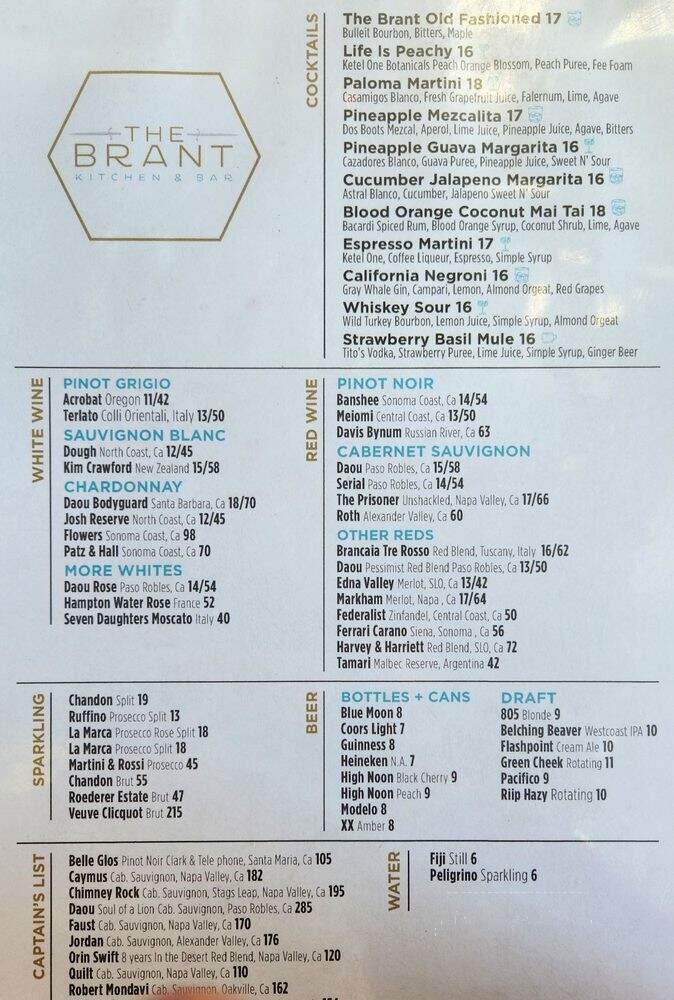 The Brant - Huntington Beach, CA menu_pic