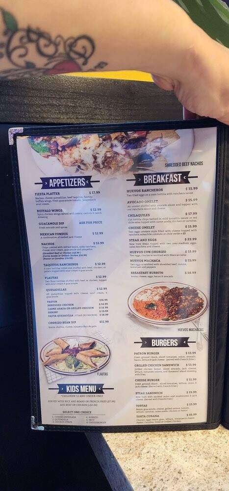 Patron's Mexican Bar & Grill - Valencia, CA menu_pic