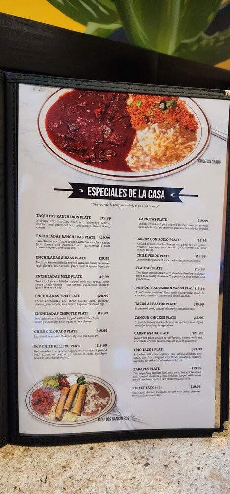 Patron's Mexican Bar & Grill - Valencia, CA menu_pic