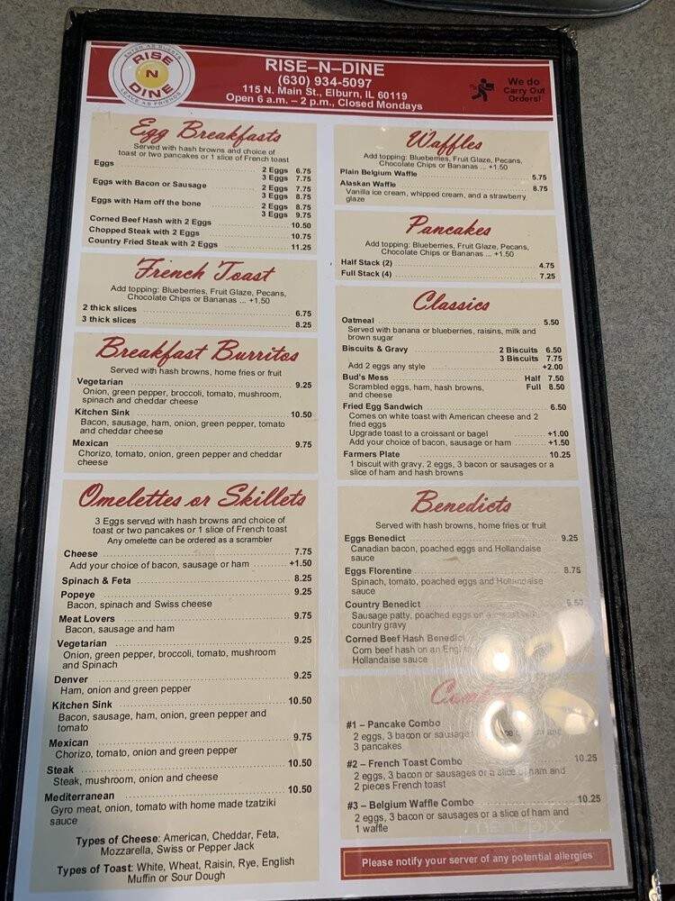 Rise N Dine - Elburn, IL menu_pic