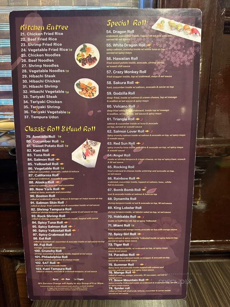 Sushi Bomb - Hagerstown, MD menu_pic