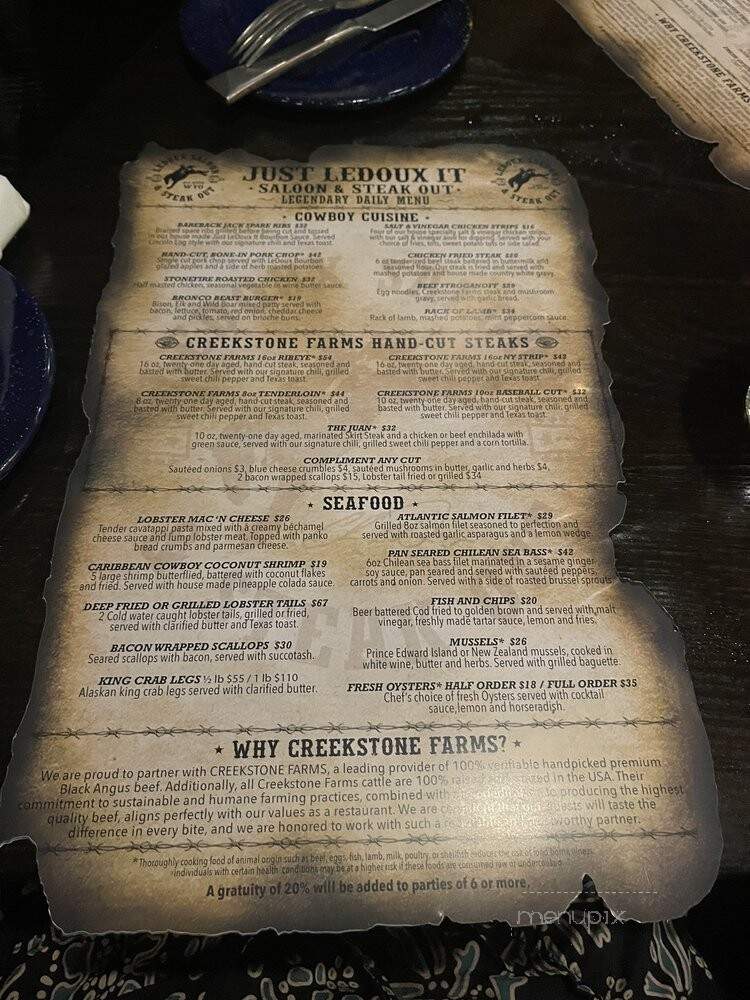 LeDoux It Saloon & Steak Out - Henderson, NV menu_pic