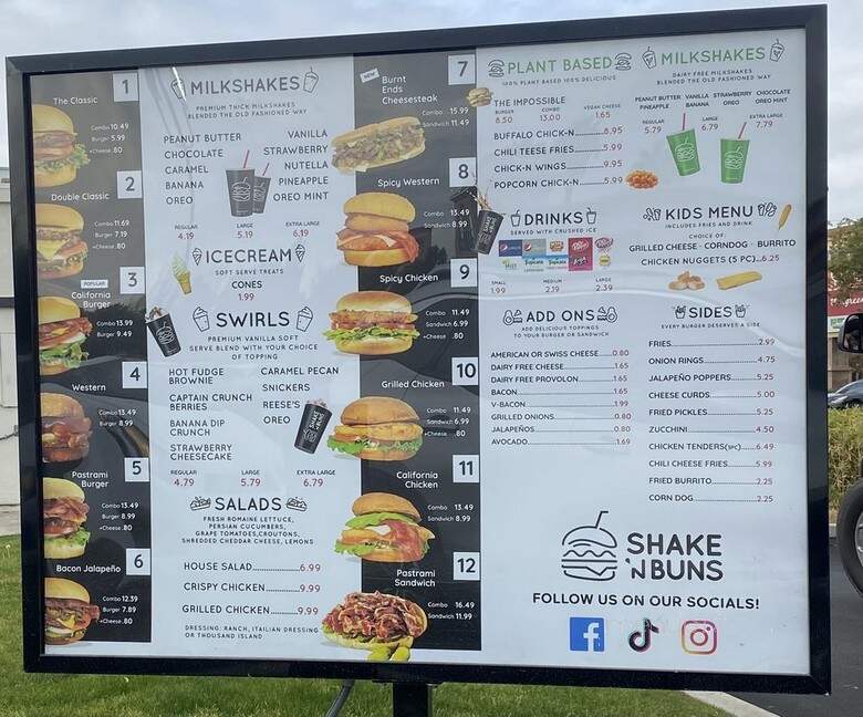 Shake 'N Buns - Bakersfield, CA menu_pic