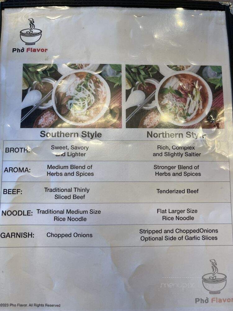 Pho Flavor - Garden Grove, CA menu_pic