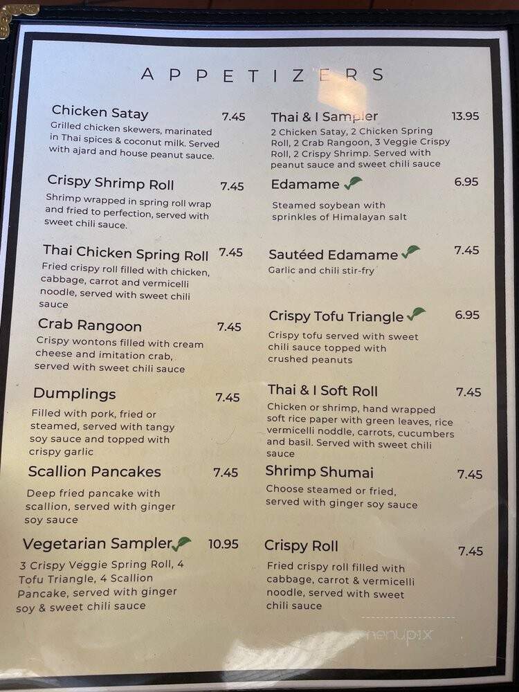 Thai and I - Bunnell, FL menu_pic