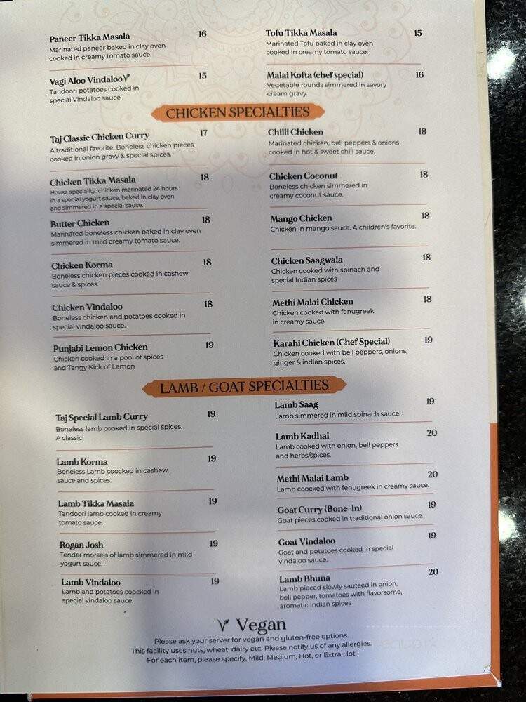 Taj Grill Indian Cuisine - Napa, CA