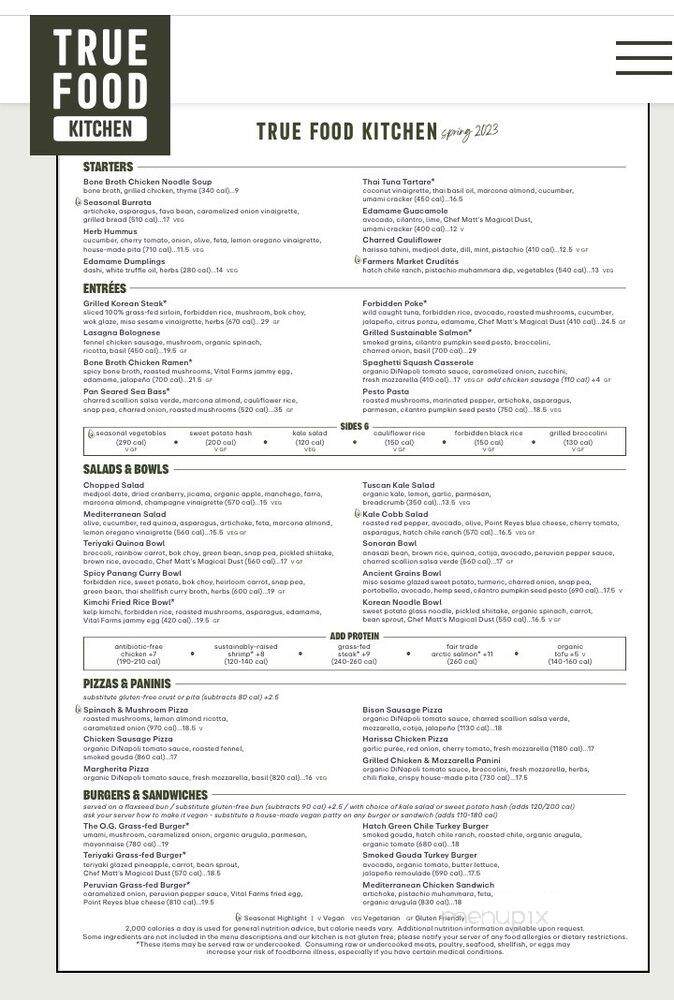 True Food Kitchen - Los Angeles, CA menu_pic