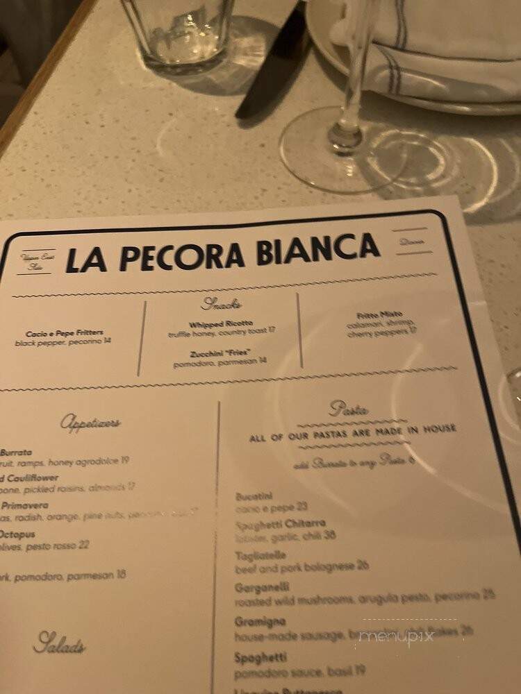 La Pecora Bianca - New York, NY menu_pic