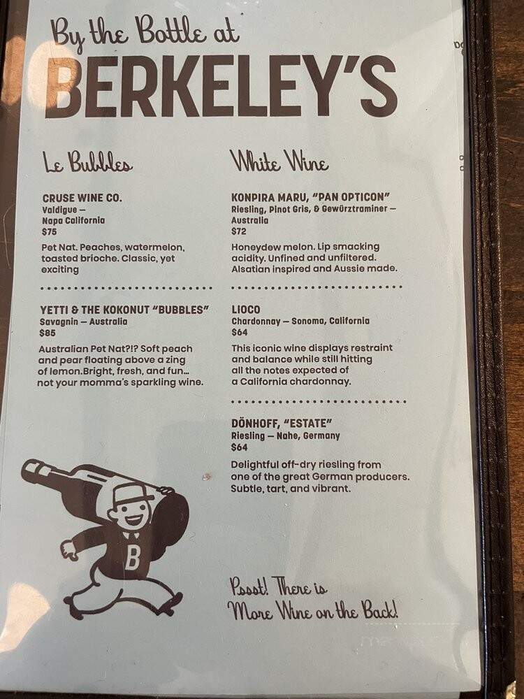 Berkeley's - Charleston, SC menu_pic