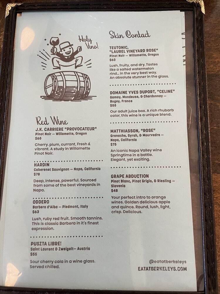 Berkeley's - Charleston, SC menu_pic