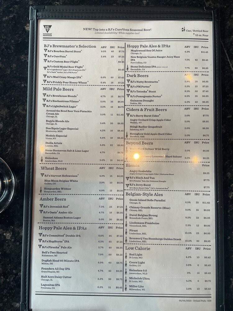 Bj's Restaurant And Brewhouse Orland Park Menu of BJ's Restaurant & Brewhouse in Orland Park, IL 60462
