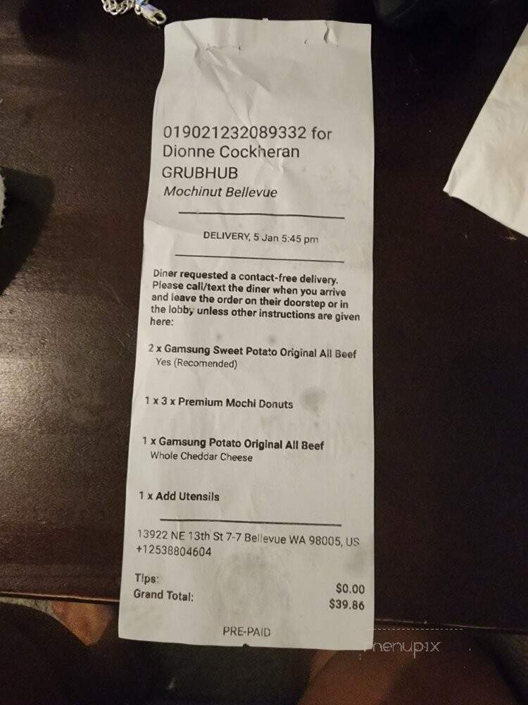 Mochinut - Bellevue, WA menu_pic
