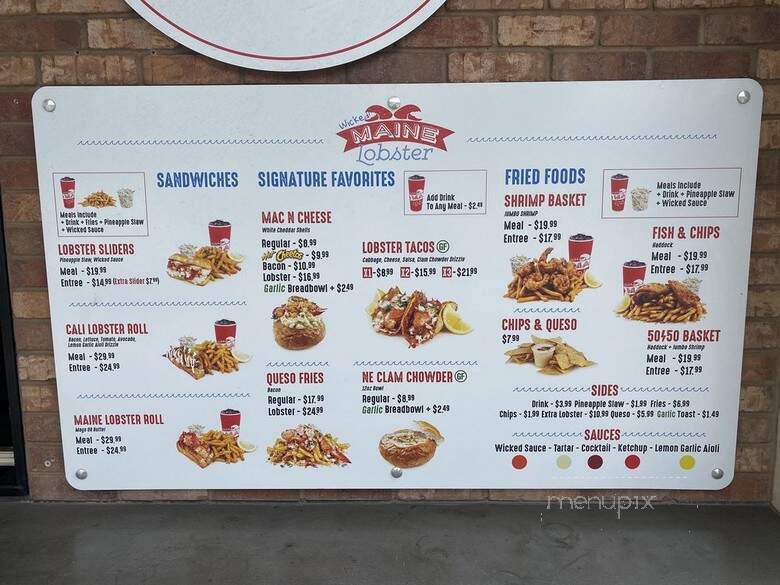 Wicked Maine Lobster - Carlsbad, CA menu_pic