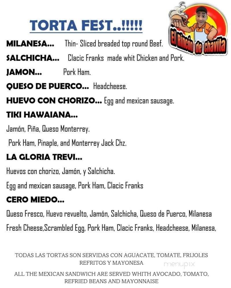 EL Rincon de Chavita - Houston, TX menu_pic