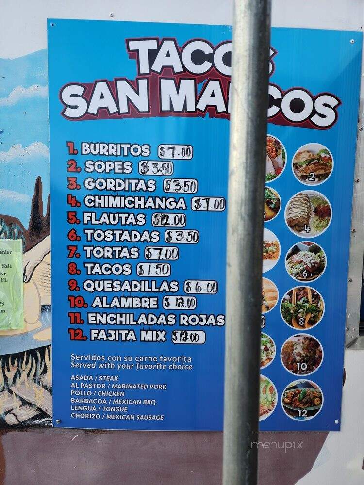 Tacos San Marcos - Auburndale, FL menu_pic
