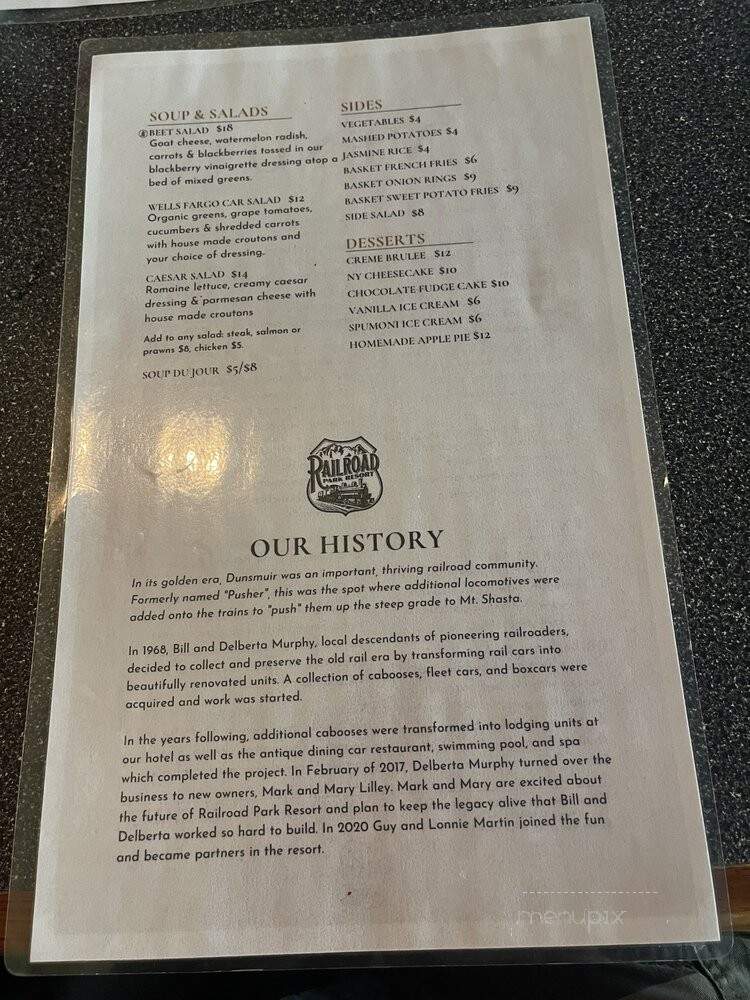 Dining Car - Dunsmuir, CA menu_pic