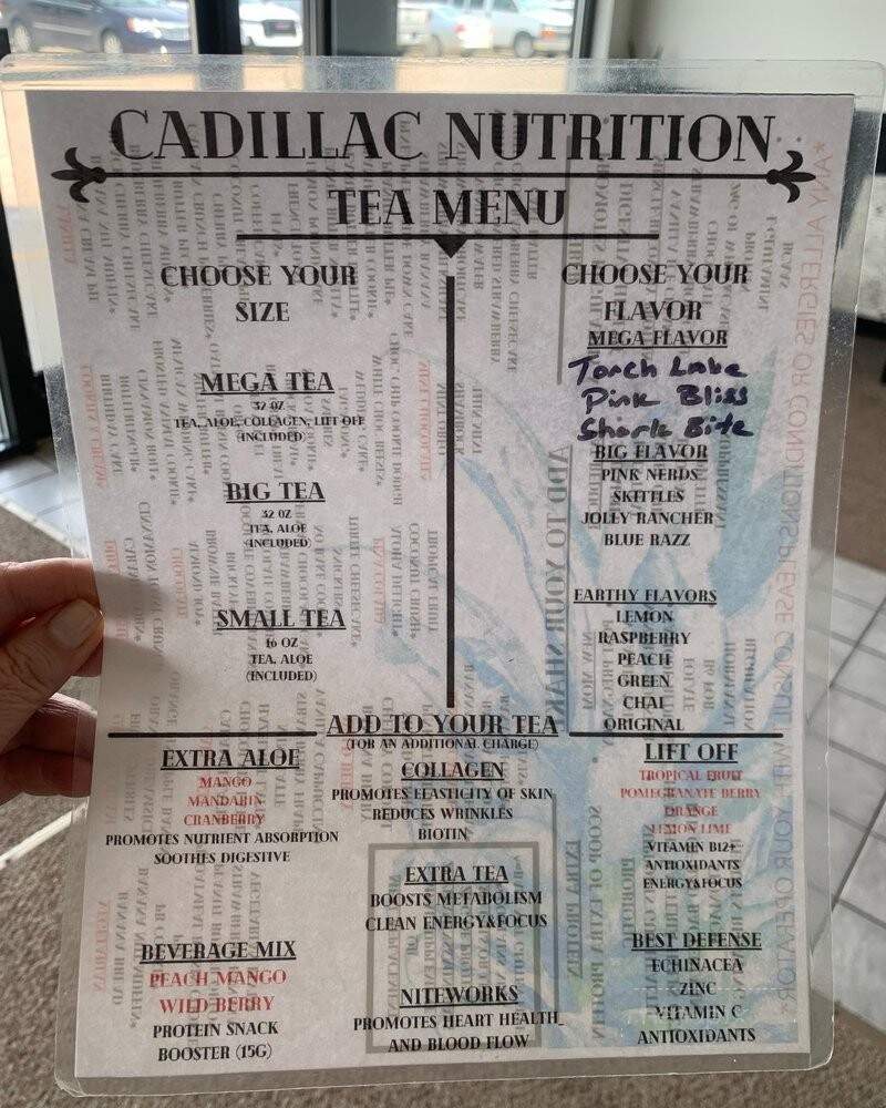 Cadillac Nutrition - Cadillac, MI menu_pic
