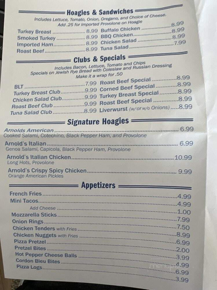 Arnold's Family Market - North Wildwood, NJ menu_pic