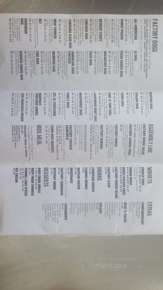 Original Hot Dog Factory - Northport, AL menu_pic